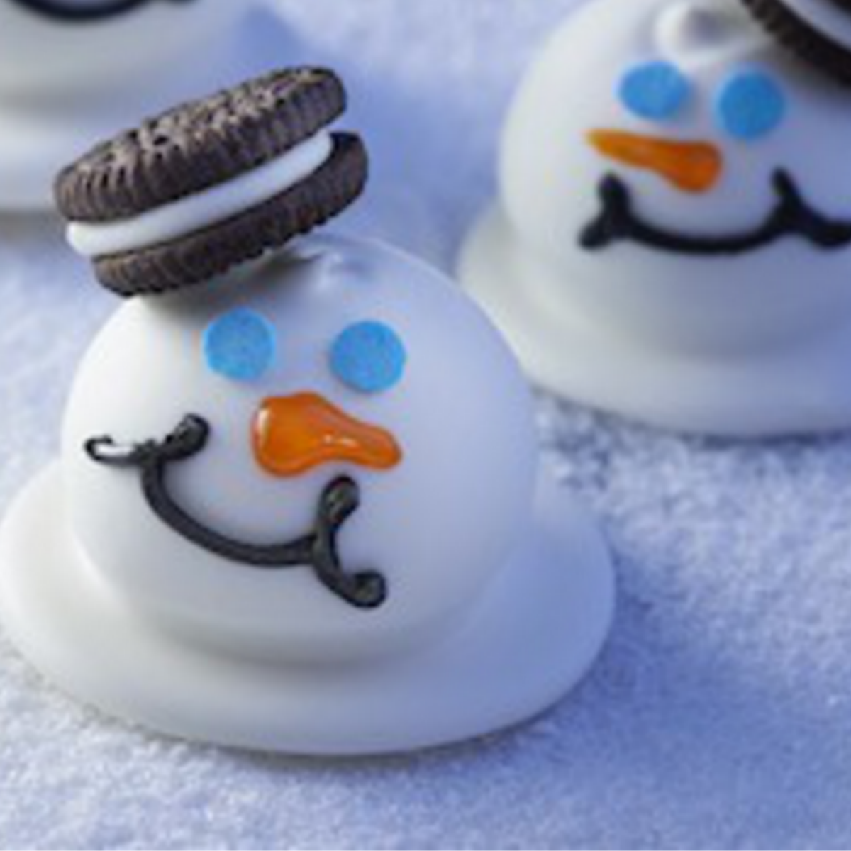Melted OREO Cookies Snowmen Snowman Balls