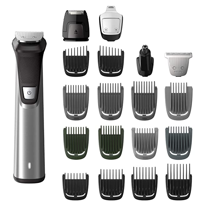 Philips Norelco Multigroom Series 7000 23 Piece Mens Grooming Kit, Trimmer for Beard, Head, Body, and Face MG7750/49