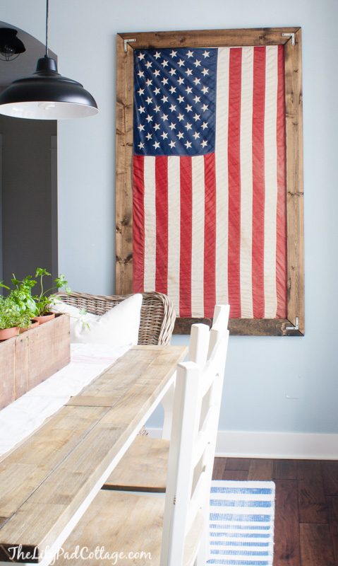 Rustic Frame with American Flag